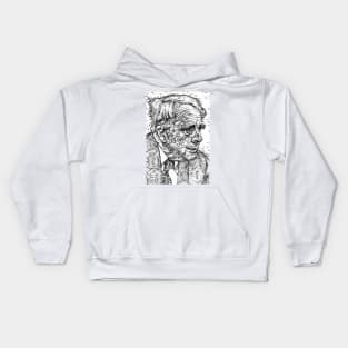 ROBERT FROST ink portrait 1 Kids Hoodie